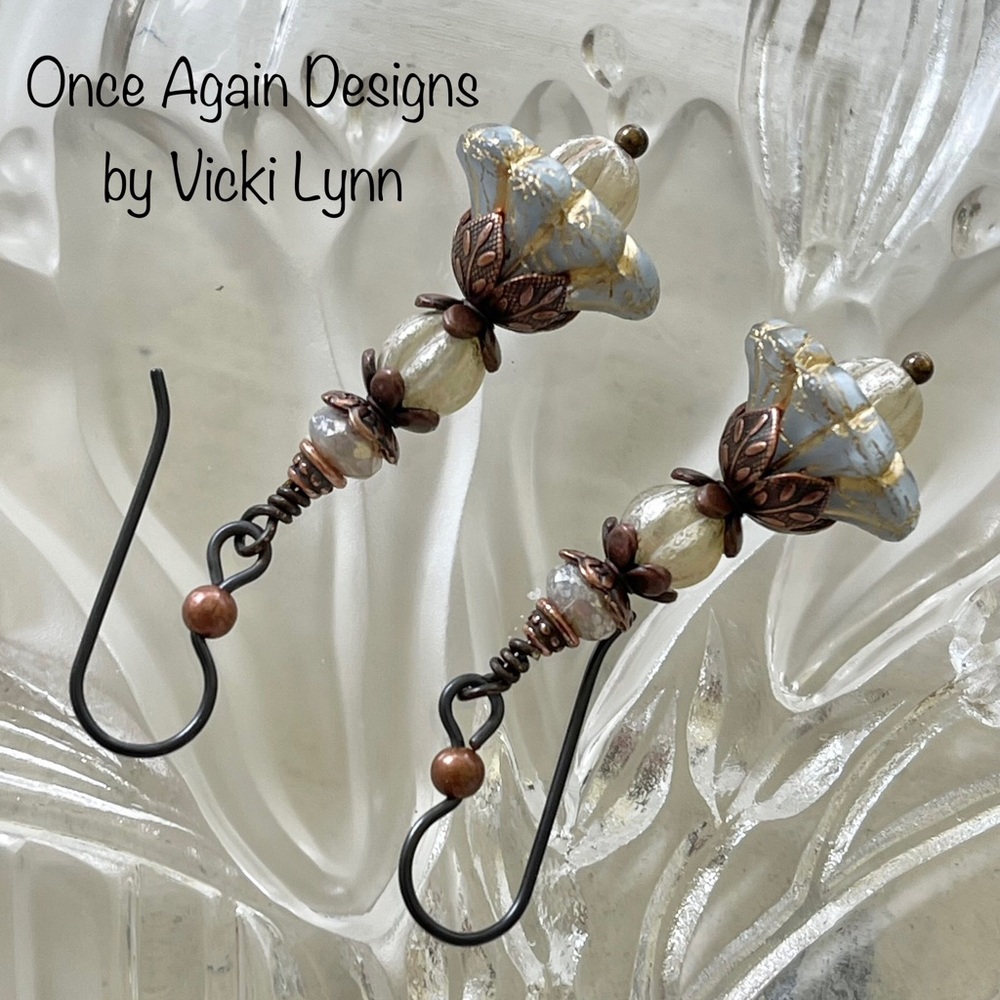 “Victorian Pixie Dust” - Dangle Earrings - Picture 1 of 10